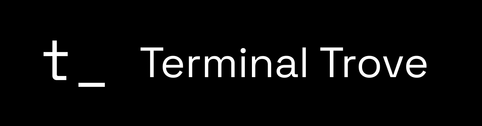 Terminal Trove logo and wordmark in black