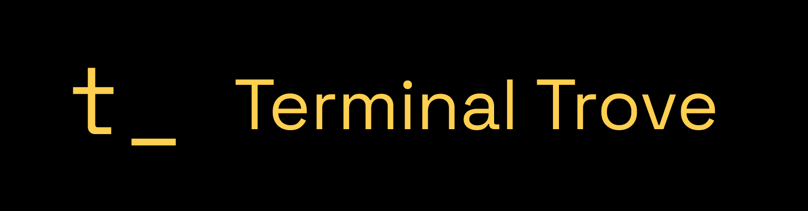 Terminal Trove logo and wordmark in gold