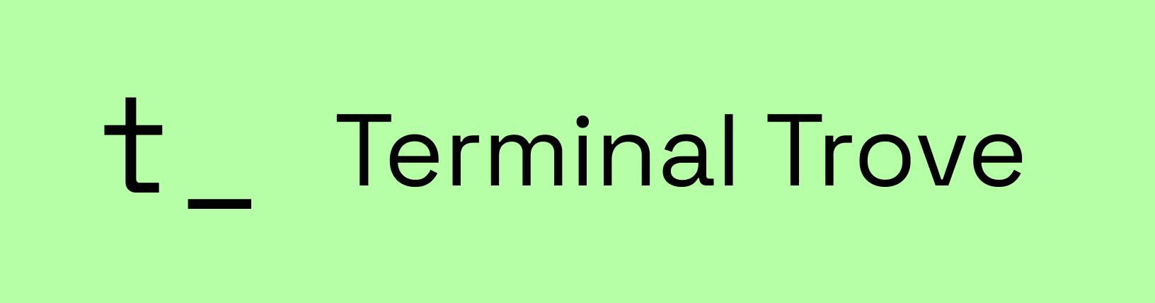 Terminal Trove logo and wordmark in green