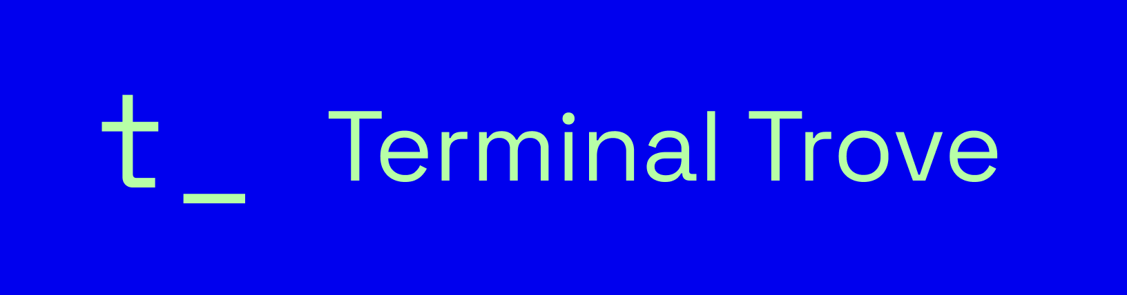 Terminal Trove logo and wordmark with blue highlight