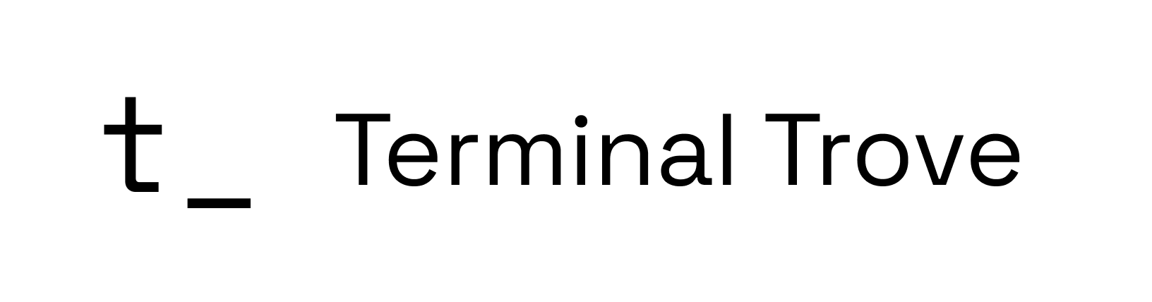 Terminal Trove logo and wordmark in white
