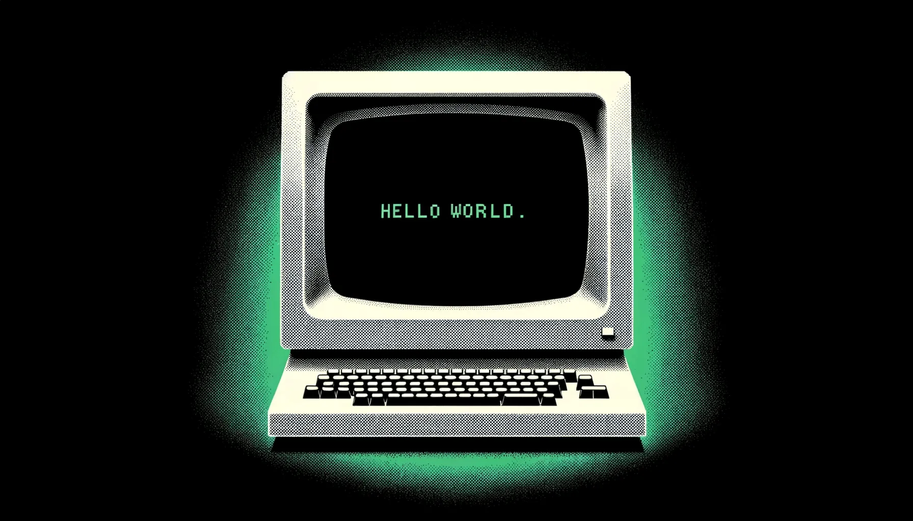 a unix terminal with the phrase 'Hello World'.